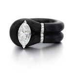 Carbon fibre, white gold and diamond ring, 'Cappio'   
