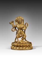 A gilt-copper alloy figure of Vajravarahi, Yuan dynasty