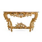 A Louis XV carved giltwood console table, circa 1750