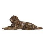 A small patinated bronze paperweight in the form of a Tiger by Tiffany Studios New York, early 20th century