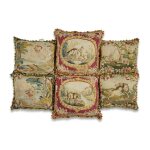 An assembled group of six tapestry cushions, 18th century and later