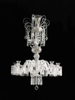 A Georgian style twelve-light cut-glass chandelier