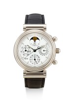 IWC | DA VINCI, A WHITE GOLD PERPETUAL CALENDAR CHRONOGRAPH WRISTWATCH WITH MOON PHASES, LEAP YEAR INDICATION AND DIGITAL YEAR DISPLAY, CIRCA 1990 