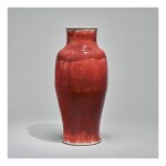 A COPPER-RED-GLAZED 'LANGYAO' VASE,  QING DYNASTY, KANGXI PERIOD
