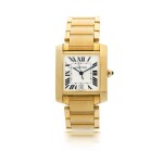 CARTIER  |  REFERENCE 1840 TANK FRANCAISE  A YELLOW GOLD AUTOMATIC WRISTWATCH WITH DATE AND BRACELET, CIRCA 2000