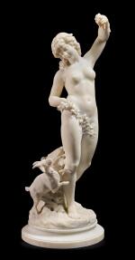LOUIS-ROBERT CARRIER-BELLEUSE | WOOD NYMPH WITH A GOAT