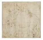 Two Putti on the Back of an Elephant, Study for a Stucco Medallion in the West Lunette on the Vault of the Camera delle Aquile, Palazzo Te