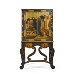 A Regency japanned cabinet-on-stand, circa 1820, in the manner of Frederick Crace