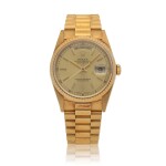 Day-Date, Ref. 18238  Yellow gold wristwatch with day, date and bracelet  Circa 1990