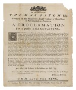 Fitch, Thomas |  A proclamation issued to commemorate the defeat of the French in Canada