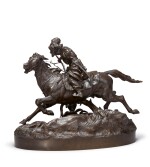 GALLOPING TATAR: A BRONZE FIGURAL GROUP, AFTER THE MODEL BY VASILII GRACHEV (1831-1905), 19TH/EARLY 20TH CENTURY