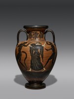 An Attic Black-figured Neck Amphora, circa 500-490 B.C.