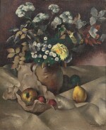 PAUL-ELIE GERNEZ | STILL LIFE WITH FLOWERS, PEARS AND APPLES