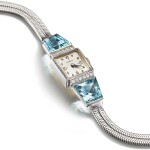 Aquamarine and Diamond Wristwatch | 海藍寶 配 鑽石 腕錶