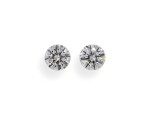 A Pair of 0.54 and 0.53 Carat Round Diamonds, H Color, VS2 Clarity
