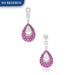 GRAFF | PAIR OF PINK SAPPHIRE AND DIAMOND PENDENT EARRINGS