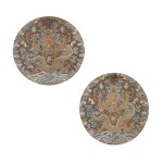 A pair of Kesi 'dragon' roundels, Qing dynasty, Yongzheng period | 清雍正 緙絲雲龍戲珠紋補子一對