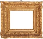 A Louis XIV carved giltwood frame, landscape format with antique hanger