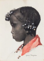 Head of a young black girl | Tête de jeune fille noire
