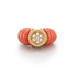 Coral and Diamond Ring | 珊瑚 配 鑽石 戒指