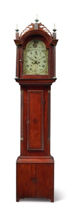 Federal Brass-Mounted and Punch-Decorated Cherrywood Tall Case Clock, Works by Joseph Chadwick (1787-1868), Boscawen, New Hampshire, circa 1810