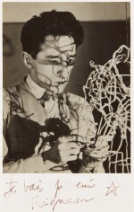 MAN RAY | 'JEAN COCTEAU WITH SELF-PORTRAIT WIRE STRUCTURE', CA.1925