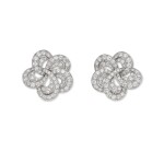 Van Cleef & Arpels | Pair of Diamond Earclips, France  梵克雅寶  鑽石耳環一對，法國
