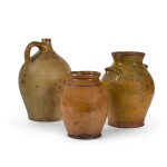 Assortment of Three American Stoneware Vessels, Probably Pennsylvania, 19th Century