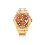 ROLEX | GMT-MASTER II, REFERENCE 16718, A YELLOW GOLD WRISTWATCH WITH DATE AND BRACELET, CIRCA 1993