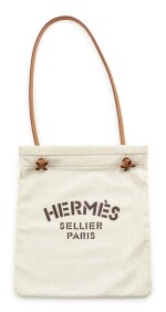 Leather and canvas with palladium hardware shoulder bag, Herringbone linen Aline, Hermès