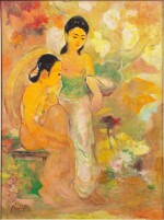 Tran Dinh Phuong (b. 1962), Two women | 陳定芳（1962年生), 仕女圖