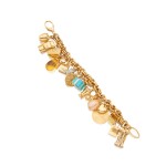 Tiffany & Co. | Gold, Gem-Set and Diamond Charm Bracelet