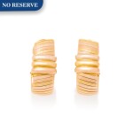 CARTIER | PAIR OF TRI-COLOR GOLD EARCLIPS