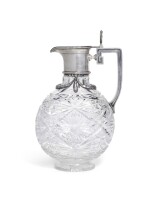A FABERGÉ SILVER-MOUNTED CUT-GLASS DECANTER, MOSCOW, 1908-1917
