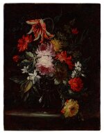 Still life of flowers in a glass vase