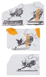 Untitled (Three Drawings of Cats)