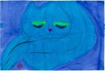 Walasse Ting  丁雄泉  |  Blue cat  藍貓