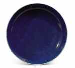 A sacrificial-blue-glazed dish, Kangxi mark and period