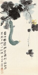 張大千 瓜瓞綿長圖 | Zhang Daqian (Chang Dai-chien), Cucumber