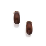 Pair of Copper and Gold 'Créole' Earclips