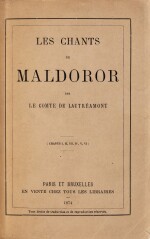 Les Chants de Maldoror. Paris et Bruxelles, 1874. In-8, maroquin janséniste d'Alix, Édition originale.