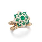 Emerald and diamond bracelet/brooch combination