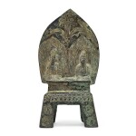 A BRONZE VOTIVE FIGURE OF SHAKYAMUNI BUDDHA AND PRABHUTARATNA BUDDHA, NORTHERN WEI DYNASTY, DATED 8TH YEAR OF THE TAIHE PERIOD, CORRESPONDING TO 484 AD. | 北魏太和八年（484年） 銅釋迦多寶二佛並坐像