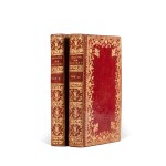 Théâtre de société..., 1768. 2 tomes en maroquin rouge de l'époque. Avec ajouts et corrections autographes.