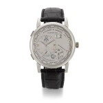 A. LANGE & SÖHNE, GLASHÜTTE | LANGE 1 TIME ZONE 116.025, PLATINUM WORLD TIME WRISTWATCH WITH DATE, POWER RESERVE AND DAY/NIGHT INDICATION, CIRCA 2008