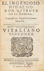El Ingenioso Hidalgo Don Quixote de la Mancha. Milan, 1610. Première édition publiée en Italie