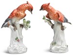 A NEAR PAIR OF MEISSEN FIGURES OF WAXWINGS, 20TH CENTURY
