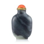A Black and White Jade Snuff Bottle Qing Dynasty, Qianlong Period | 清乾隆 墨白玉光素鼻煙壺