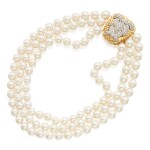 CULTURED PEARL AND DIAMOND NECKLACE, DAVID WEBB