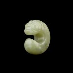 A celadon jade pig-dragon, Neolithic period, Hongshan culture | 新石器時代紅山文化 青白玉小豬龍